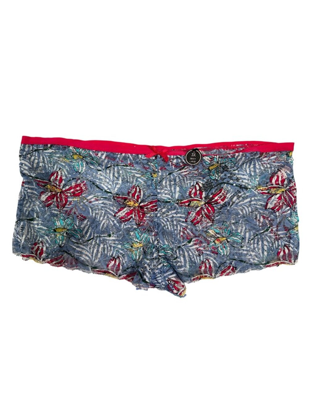 Body Frosting Plus Size 3X Womens Lace Floral Shorties Stretch Underwear